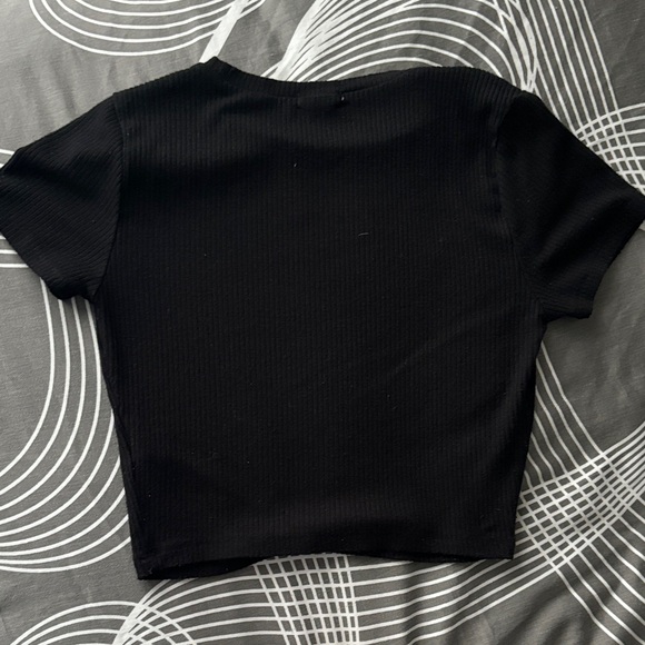 Garage Black Ribbed Crop Top - Picture 3 of 3